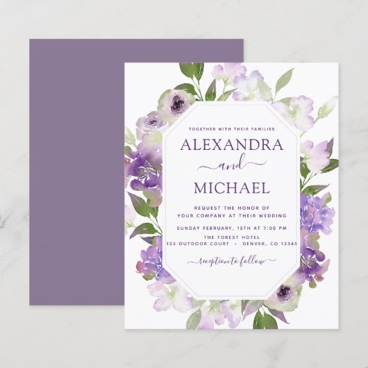 Budget Dusty Lila Wedding Blumengrün (Vorne/Hinten)