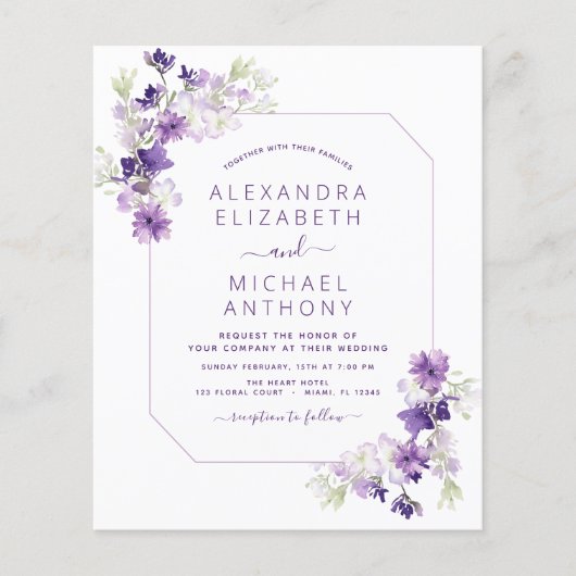 Budget Dusty Lila Wedding Blumengrün (Vorderseite)