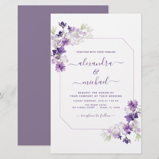 Budget Dusty Lila Wedding Blumengrün (Vorne/Hinten)