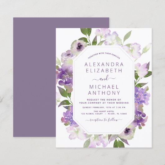Budget Dusty Lila Wedding Blumengrün (Vorne/Hinten)