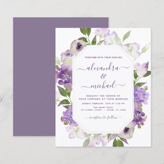 Budget Dusty Lila Wedding Blumengrün (Vorne/Hinten)