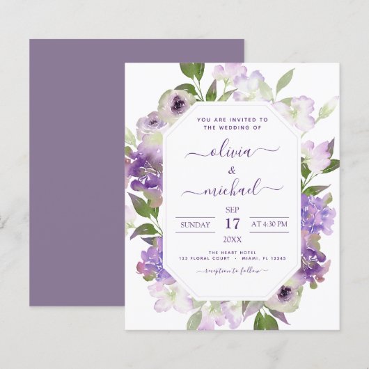 Budget Dusty Lila Wedding Blumengrün (Vorne/Hinten)