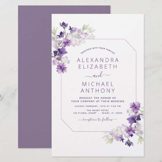 Budget Dusty Lila Wedding Blumengrün (Vorne/Hinten)