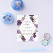 Budget Dusty Lila Wedding Blumengrün Flyer (Einzeln)