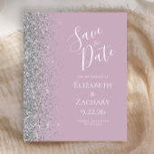 Budget Dusty Lilac Silver Glitzer Save the Date