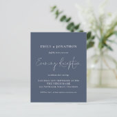 Budget Dusty Navy Blue Wedding Abend Empfang (Stehend Vorderseite)