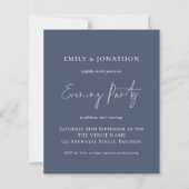Budget Dusty Navy Blue Wedding Abend Party (Vorderseite)