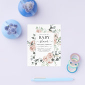Budget Dusty Pink Baby Dusche Blumenladen Flyer (Einzeln)
