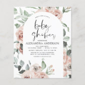 Budget Dusty Pink Baby Dusche Blumenladen Flyer (Vorne)