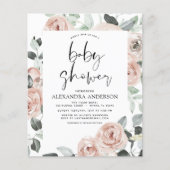 Budget Dusty Pink Babydusche Blumenladen Fl Flyer (Vorne)