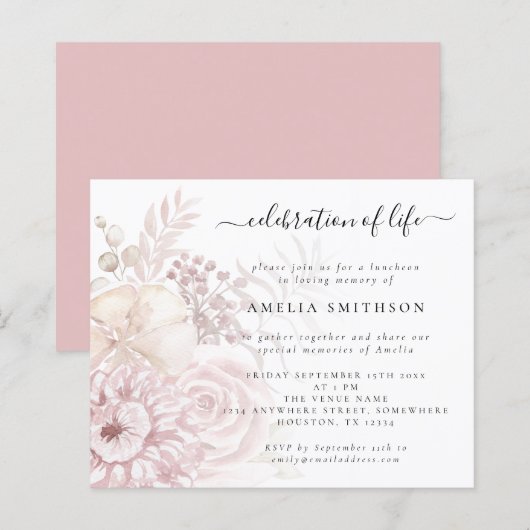 Budget Dusty Pink Blumenfeier (Vorne/Hinten)