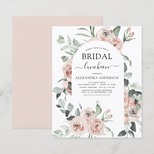 Budget Dusty Pink Brautparty Luncheon (Vorne/Hinten)