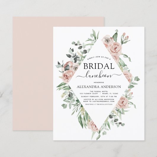 Budget Dusty Pink Brautparty Luncheon (Vorne/Hinten)