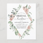 Budget Dusty Pink Brautparty Luncheon (Vorderseite)