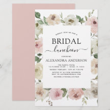 Budget Dusty Pink Brautparty Luncheon Floral