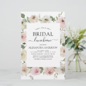 Budget Dusty Pink Brautparty Luncheon Floral (Stehend Vorderseite)