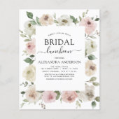 Budget Dusty Pink Brautparty Luncheon Floral Flyer (Vorne)