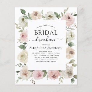 Budget Dusty Pink Brautparty Luncheon Floral Flyer