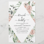 Budget Dusty Pink Brunch & Bubbly Brautparty (Vorderseite)