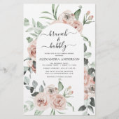 Budget Dusty Pink Brunch & Bubbly Brautparty (Vorderseite)