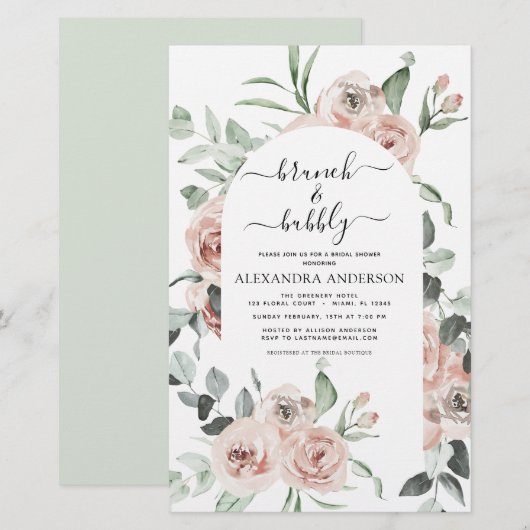 Budget Dusty Pink Brunch & Bubbly Brautparty (Vorne/Hinten)