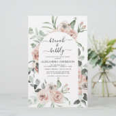 Budget Dusty Pink Brunch & Bubbly Brautparty (Stehend Vorderseite)