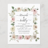 Budget Dusty Pink Brunch & Bubbly Brautparty (Vorderseite)