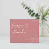 Budget Dusty Pink Calligraphy Foto Wedding V2 (Stehend Vorderseite)