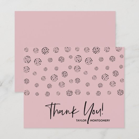 Budget Dusty Pink Dotted Vielen Dank Karten (Vorne/Hinten)
