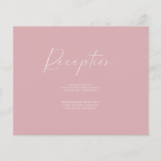 Budget Dusty Pink Empfang Informationen einfügen Flyer (Vorne)