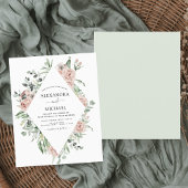 Budget Dusty Pink Eukalyptus Wedding Einladung