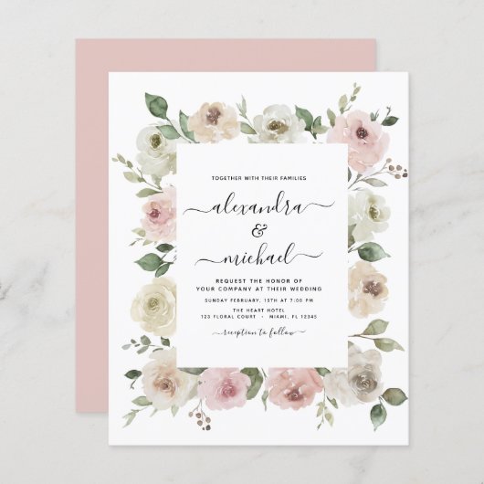 Budget Dusty Pink Floral Eukalyptus Wedding (Vorne/Hinten)