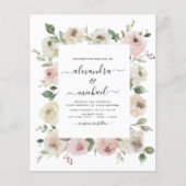 Budget Dusty Pink Floral Eukalyptus Wedding (Vorderseite)