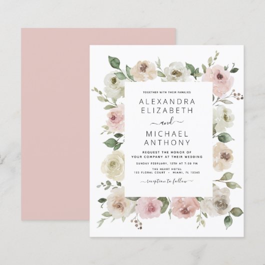 Budget Dusty Pink Floral Eukalyptus Wedding (Vorne/Hinten)