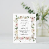 Budget Dusty Pink Floral Eukalyptus Wedding (Stehend Vorderseite)