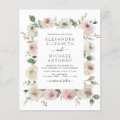 Budget Dusty Pink Floral Eukalyptus Wedding (Vorderseite)