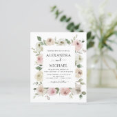 Budget Dusty Pink Floral Eukalyptus Wedding (Stehend Vorderseite)