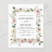 Budget Dusty Pink Floral Eukalyptus Wedding (Vorderseite)