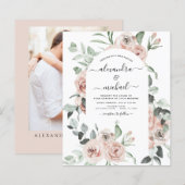 Budget Dusty Pink Floral Foto Eukalyptus Wedding (Vorne/Hinten)