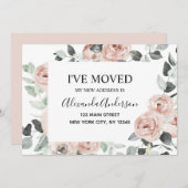 Budget Dusty Pink Floral Moving Ankündigung (Vorne/Hinten)