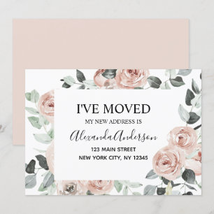 Budget Dusty Pink Floral Moving Ankündigung