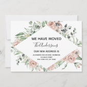Budget Dusty Pink Floral Moving Ankündigung (Vorderseite)