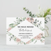 Budget Dusty Pink Floral Moving Ankündigung (Stehend Vorderseite)