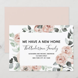 Budget Dusty Pink Floral Moving Ankündigung