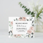 Budget Dusty Pink Floral Moving Ankündigung (Stehend Vorderseite)