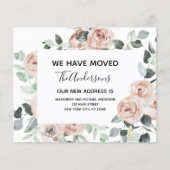 Budget Dusty Pink Floral Moving Ankündigung (Vorderseite)