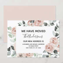 Budget Dusty Pink Floral Moving Ankündigung