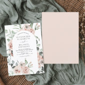 Budget Dusty Pink Floral Wedding Einladung