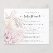 Budget Dusty Pink Florals Baby Dusche laden (Vorderseite)