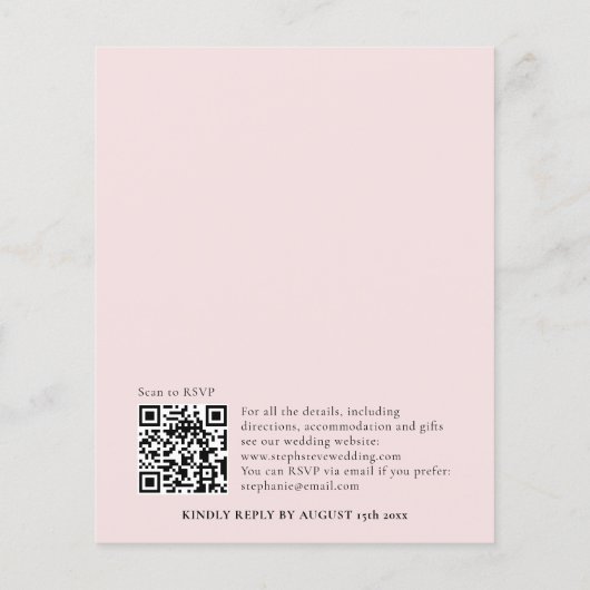 Budget Dusty Pink Florals Bride Motif (Rückseite)